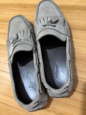 Brioni Men’s Suede Tassel Loafers in Taupe